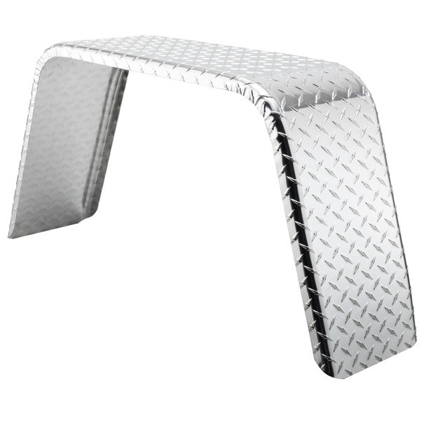 Aluminum Diamond Plate Jeep-Style Single-Axle Trailer Fender – 9 x 36 x 18
