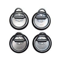 Four - 4" Round Surface Mount D Ring Tie Downs Trailer ATV 800# Rated with Bezel (RR02-LOTOF4)