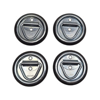 Four - 4" Round Surface Mount D Ring Tie Downs Trailer ATV 800# Rated with Bezel (RR02-LOTOF4)