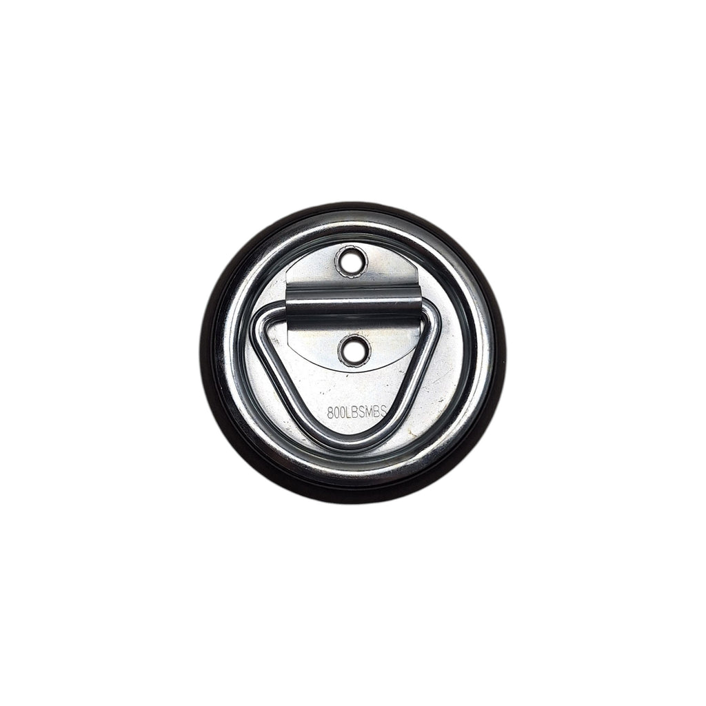 Six - 4" Round Surface Mount D-Ring Tie Downs Trailer ATV 800# Rated with Bezel (RR02-LOTOF6)