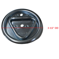 Six - 4" Round Surface Mount D-Ring Tie Downs Trailer ATV 800# Rated with Bezel (RR02-LOTOF6)