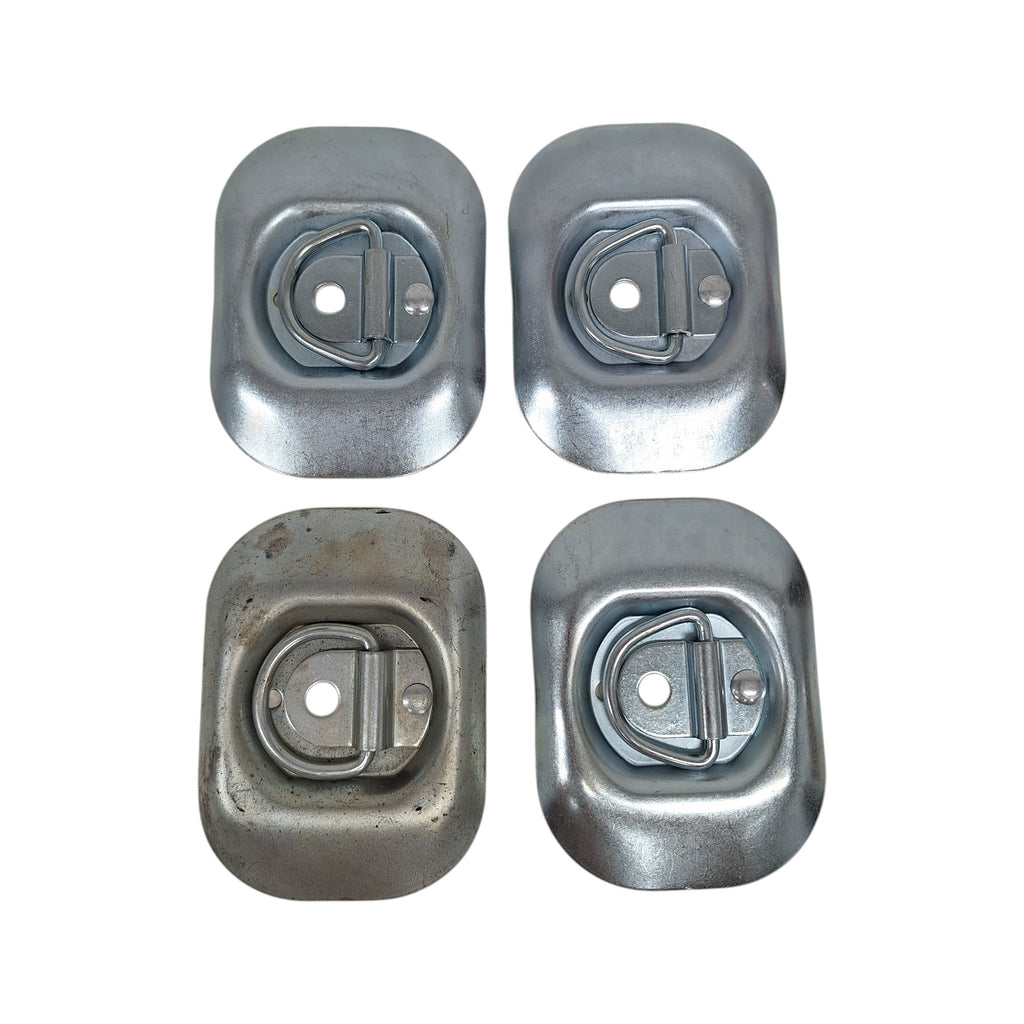 Four - 1/4" Mounting Ring Flush Mount Zinc D-Rings 1,500 Lbs (RR04-LOTOF4)
