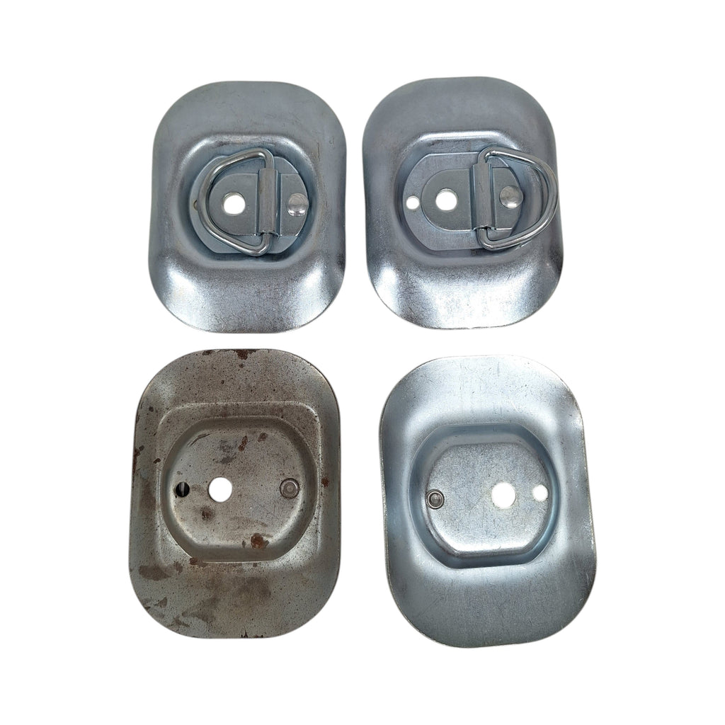 Four - 1/4" Mounting Ring Flush Mount Zinc D-Rings 1,500 Lbs (RR04-LOTOF4)