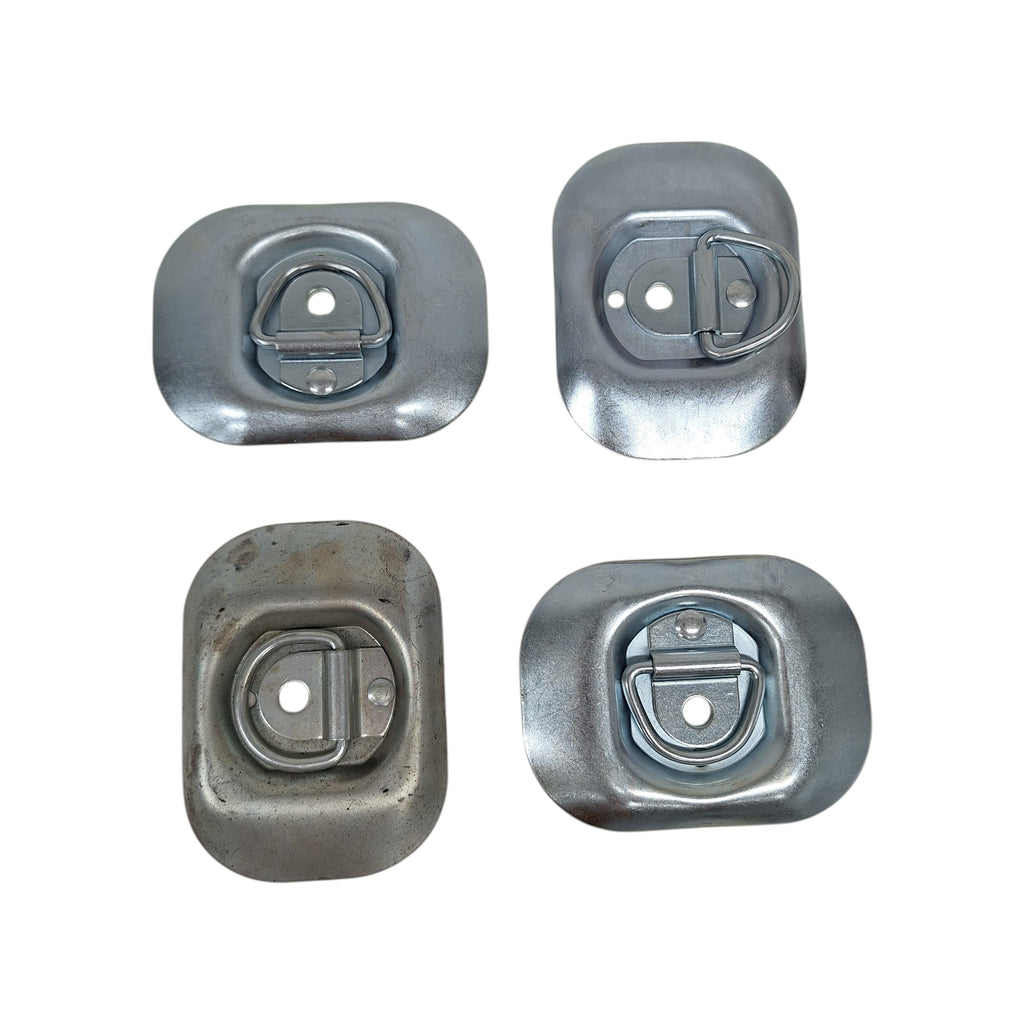 Four - 1/4" Mounting Ring Flush Mount Zinc D-Rings 1,500 Lbs (RR04-LOTOF4)