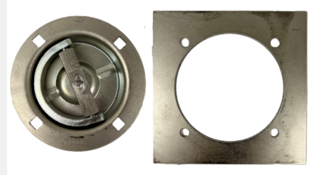 Set of 4 Recessed Full 360° Swivel 6000 lb Rated D-Ring Tie Downs with Backing Plates (RRQ6-BP-4)_)