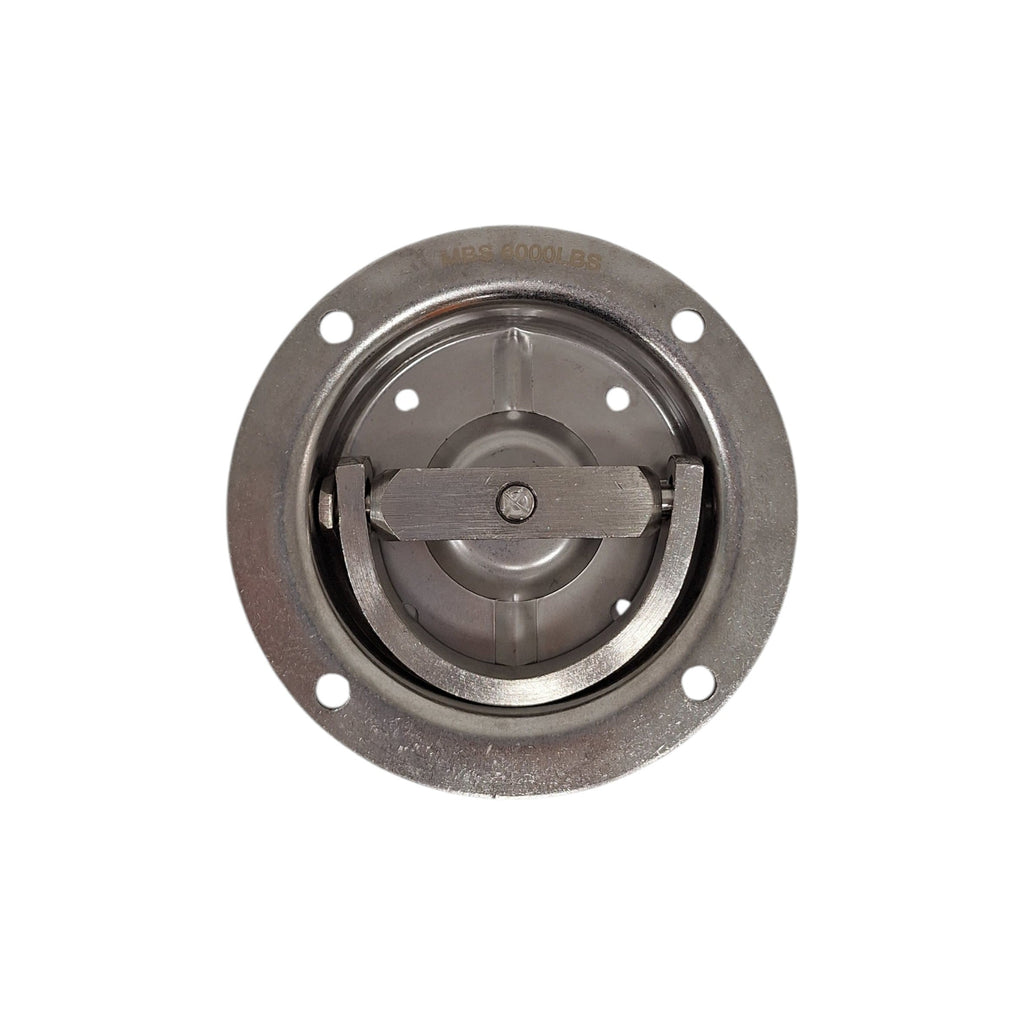 4pk Stainless Steel Swivel Recessed DRing 6000# Max Tie Down Cargo Trailer Deck (RRS6-LOTOF4)