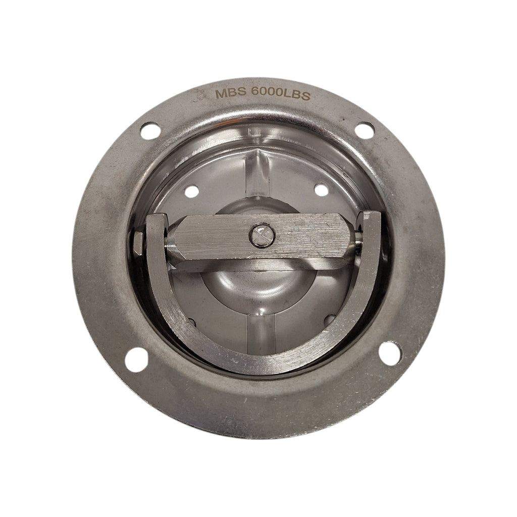 4pk Stainless Steel Swivel Recessed DRing 6000# Max Tie Down Cargo Trailer Deck (RRS6-LOTOF4)