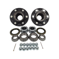 2- Trailer Hubs Convert from Mobile Home with Bearings 6000# 6 Lug 6x5.5 Idler Axle (RVIH6550-KITX2)