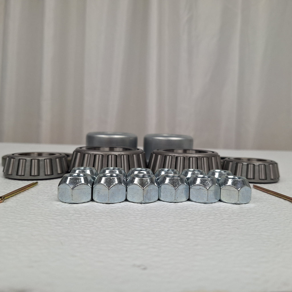 2- Trailer Hubs Convert from Mobile Home with Bearings 6000# 6 Lug 6x5.5 Idler Axle (RVIH6550-KITX2)