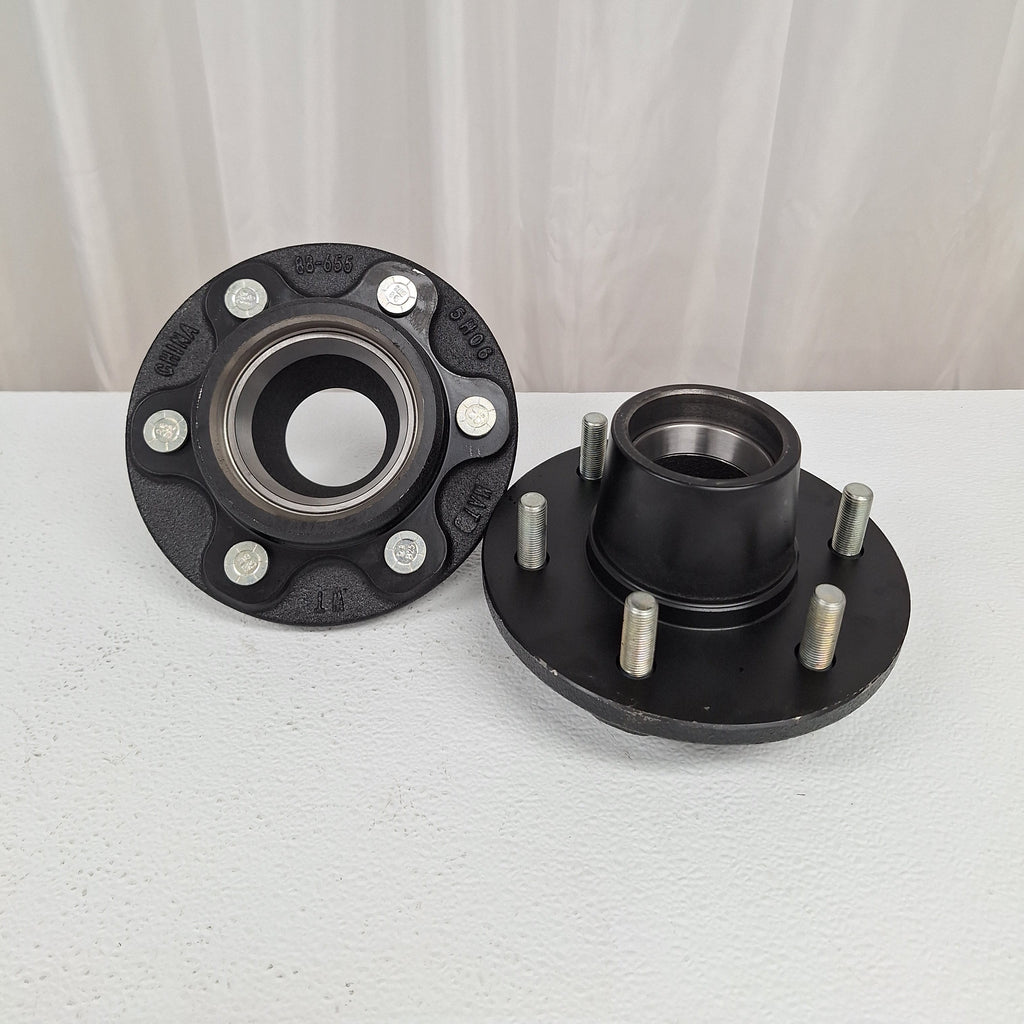 2- Trailer Hubs Convert from Mobile Home with Bearings 6000# 6 Lug 6x5.5 Idler Axle (RVIH6550-KITX2)