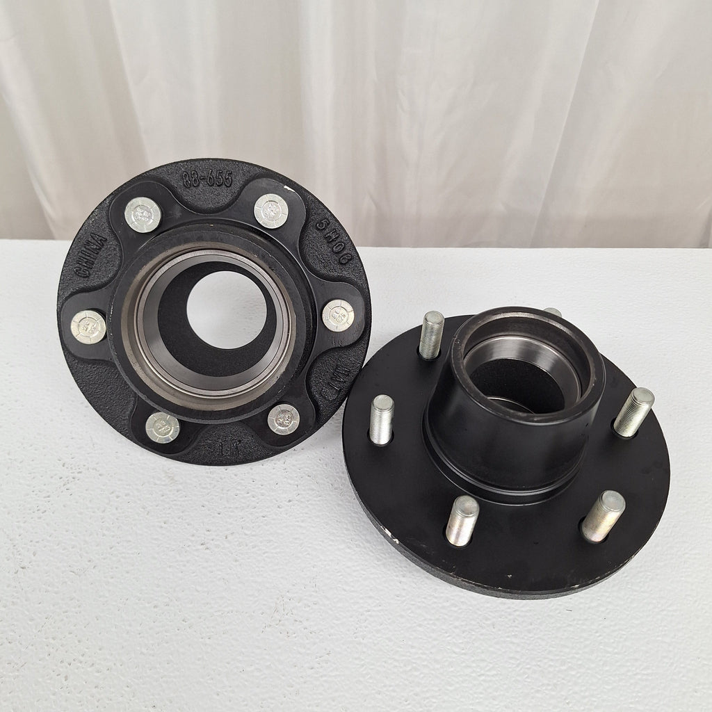 2- Trailer Hubs Convert from Mobile Home with Bearings 6000# 6 Lug 6x5.5 Idler Axle (RVIH6550-KITX2)