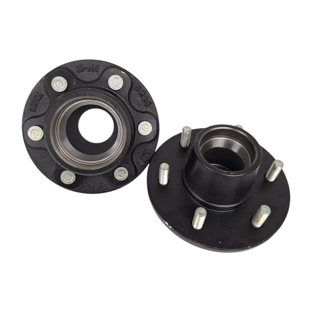 2- Trailer Hubs Convert from Mobile Home with Bearings 6000# 6 Lug 6x5.5 Idler Axle (RVIH6550-KITX2)