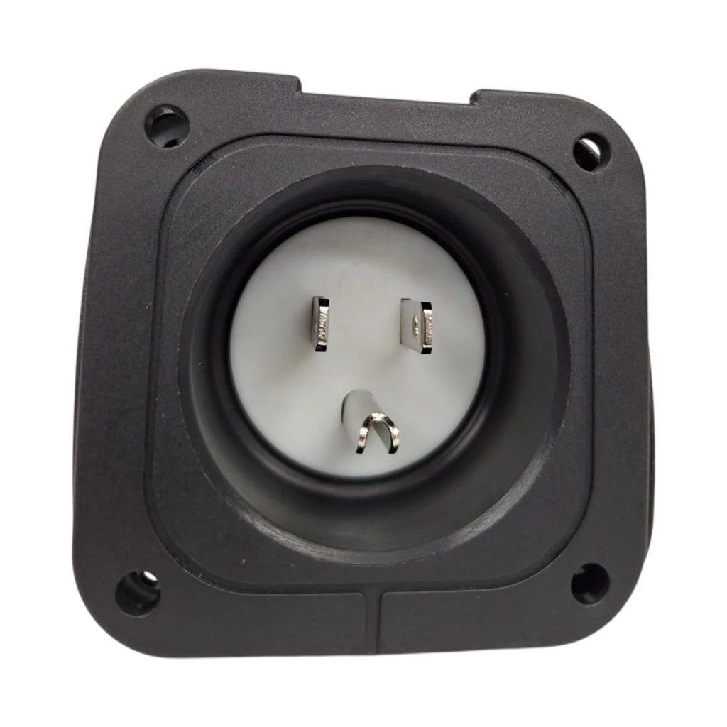 Dumble 125V 15A RV Power Inlet Port Plug – NEMA 5-15P – 2-Pole 3-Wire (RVS-811990)