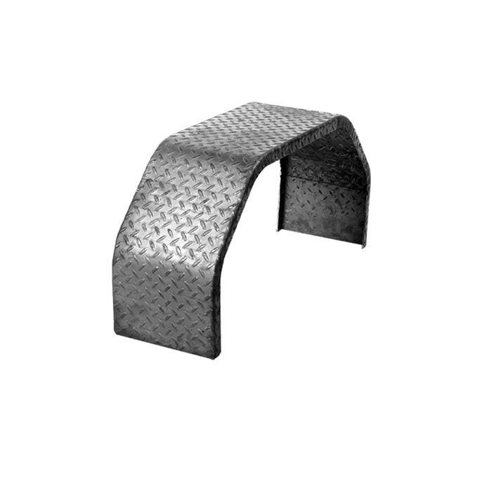 MEB Steel Tread Plate Single-Axle Trailer Fender – 9.5 x 33 x 15 – Double Brake