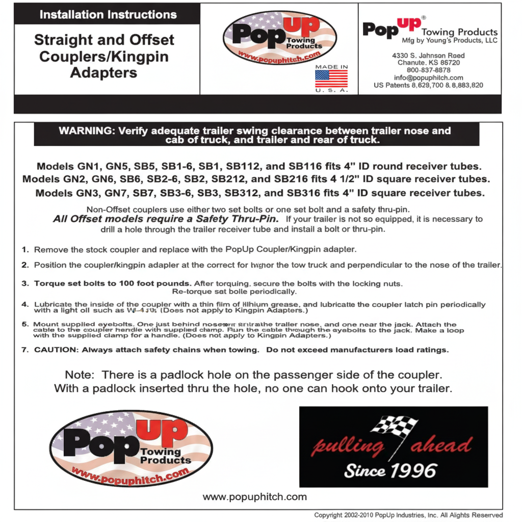 Bulldog 24,000 lb Gooseneck Coupler – Adjustable Trailer Round Tube – 16" Offset (SB116)