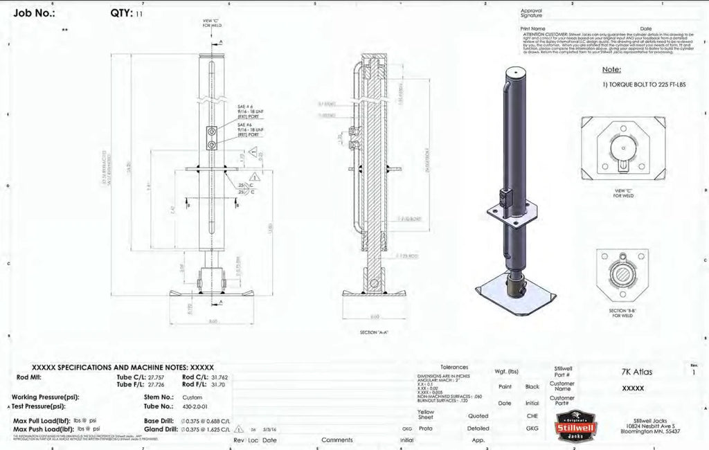 Stillwell Tradesman Vaquero 7K Self-Contained Hydraulic A-Frame Jack (SJ003B1DEVQ)