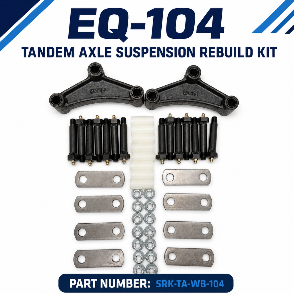 Tandem Rebuild Kit, Wet Bolts, 2.562 Shackle Straps, Eq-104, Nylon Bushings (SRK-TA-WB-104)