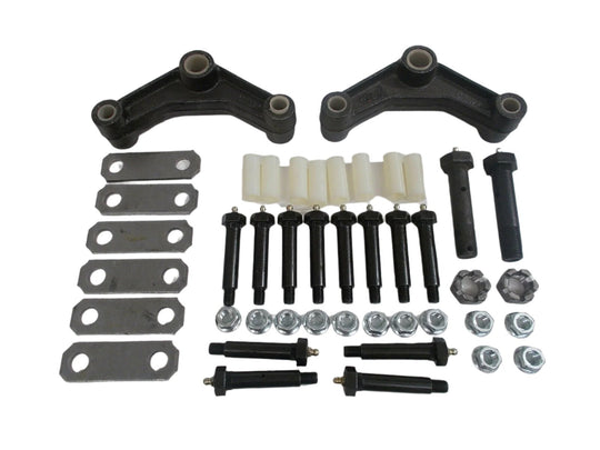 Greaseable Tandem Axle Trailer Suspension Rebuild Kit Wet 3/4 Center bolt, 2" shackle straps EQ 458 (SRK-TA-WB-458-2)