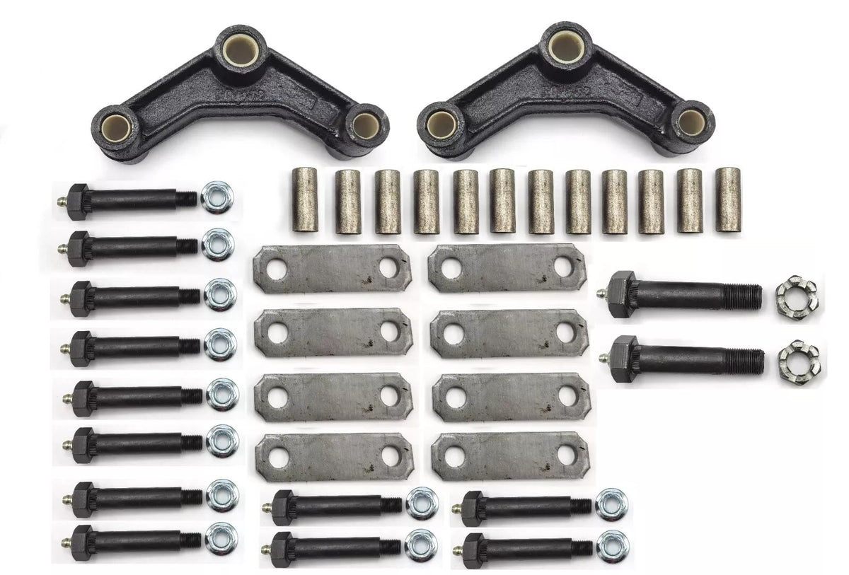 Tandem Trailer Suspension Rebuild Kit – Wet Bolts – Bronze Bushings – 458 Equalizer – 2" Shackles (SRK-TA-WB-BB-458-2)
