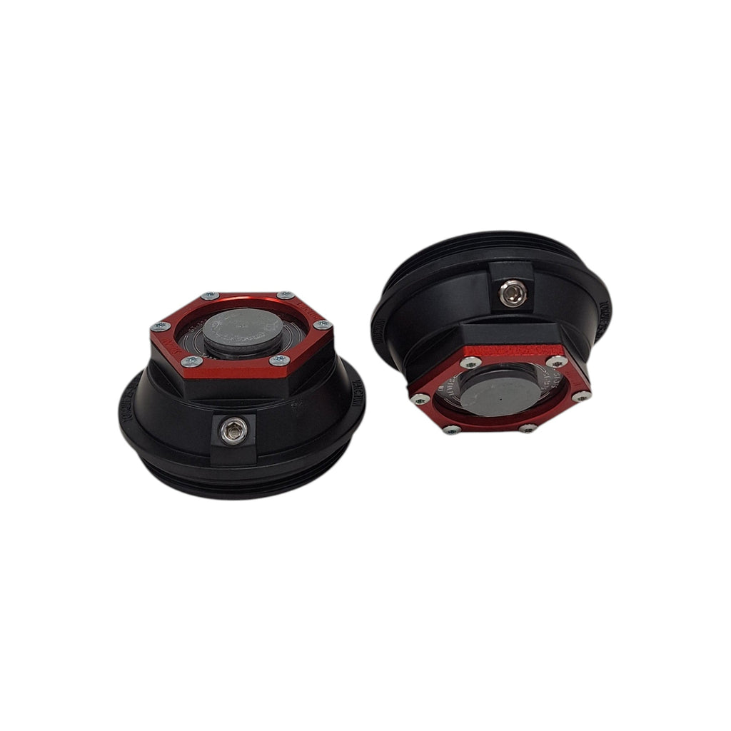 TWO 3.5" Valcrum Aluminum Hub Cap Fits 9K-10K GD Trailer Axle Oil 21-88 Dexter (ST-350-LOTOF2)