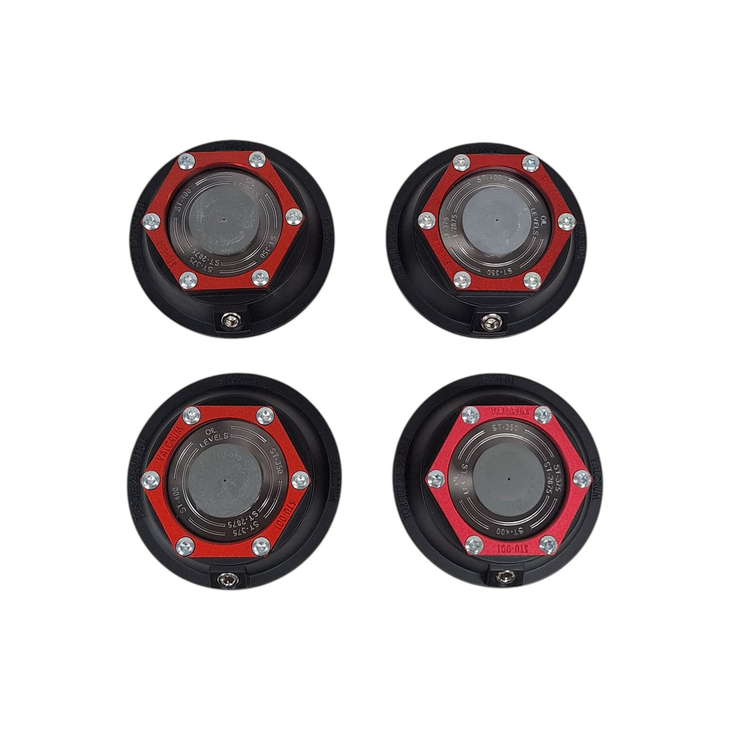FOUR 3.5" Valcrum Aluminum Hub Cap Fits 9K-10K GD Trailer Axle Oil 21-88 Dexter (ST-350-LOTOF4)