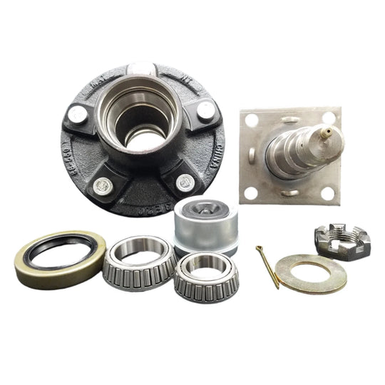 5 x 5 Replacement Idler Hub Spindle Kit w/BRAKE FLG Trailer Axle 3500# 84