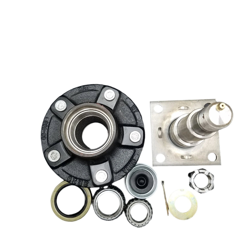 5 x 5 Replacement Idler Hub Spindle Kit w/BRAKE FLG Trailer Axle 3500# 84