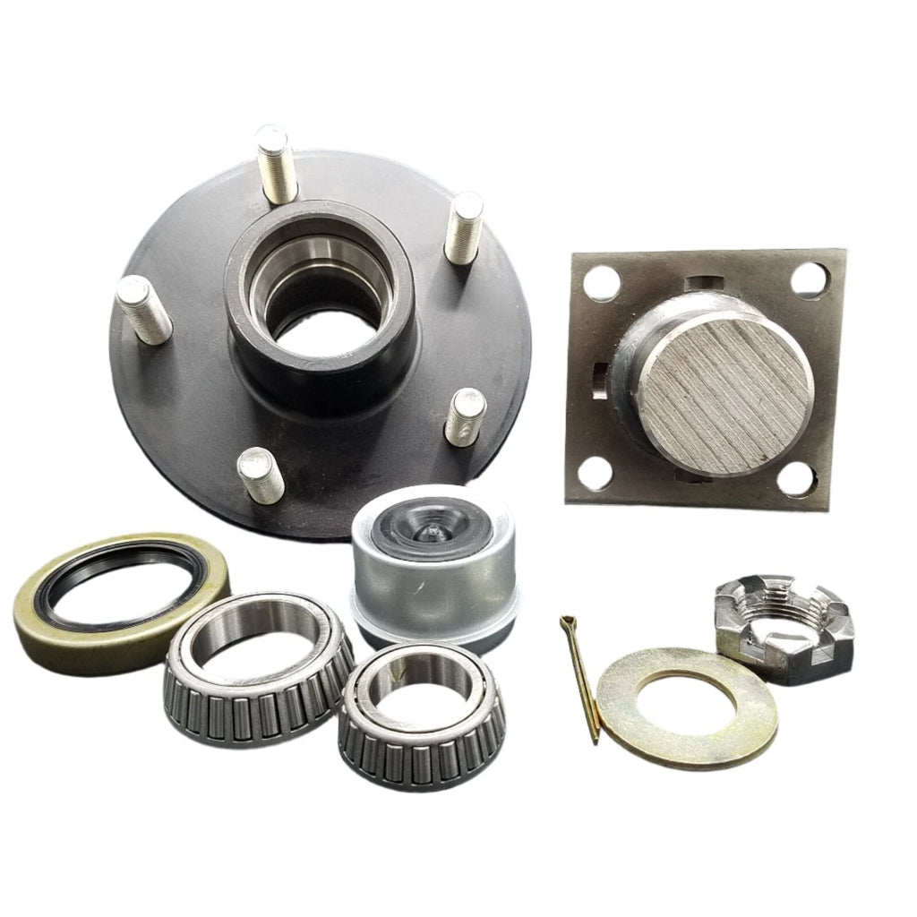 5 x 5 Replacement Idler Hub Spindle Kit w/BRAKE FLG Trailer Axle 3500# 84