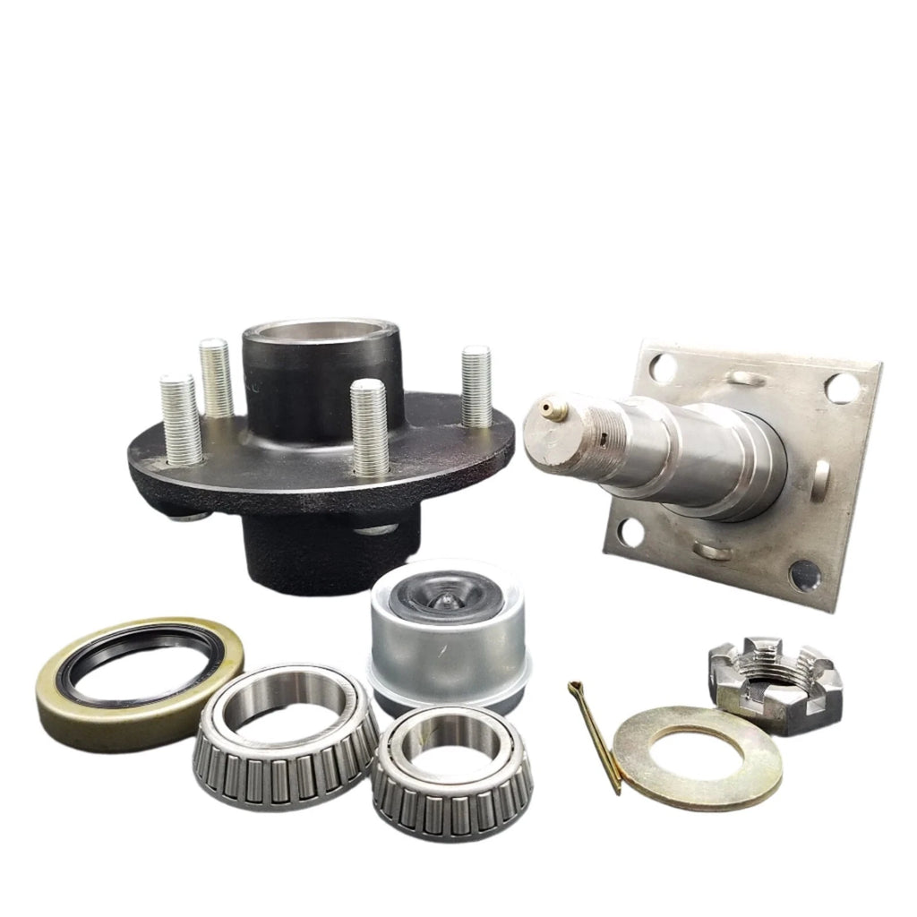 5 x 5 Replacement Idler Hub Spindle Kit w/BRAKE FLG Trailer Axle 3500# 84