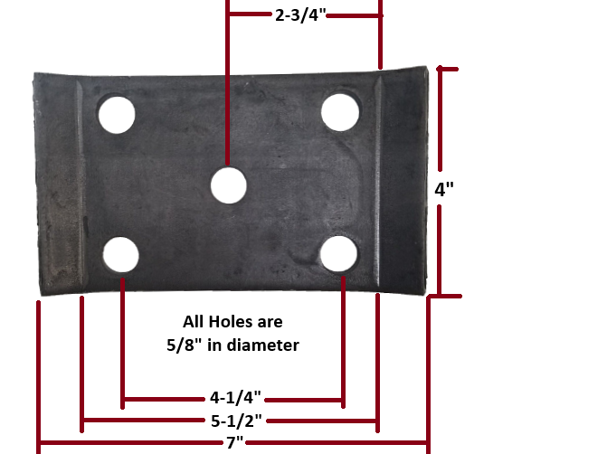 U-Bolt Kit 9/16"-18 For 8000# Axle 3.50" x 7.8" U-Bolt Fits 3.5" Tube and 2" Springs, 011-065-00, 012-037-00 DEXTER Replacement (UBK-8000-R)