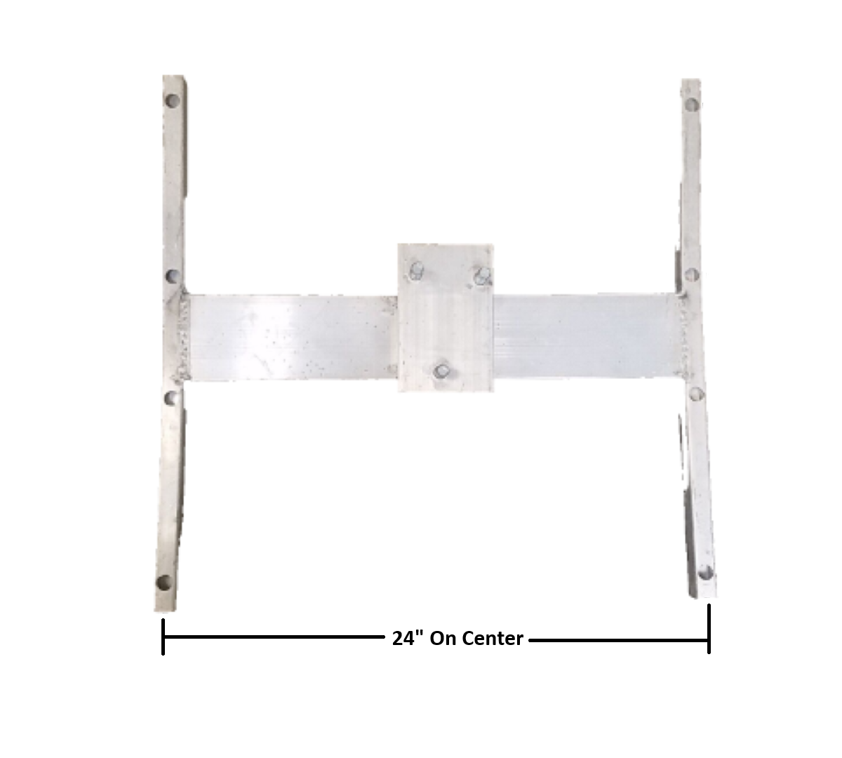 Aluminum H-Mount Spare Tire Carrier – 5×4.5 Bolt Pattern, 24? Stud Spacing Trailer Mount (STC-AH-24-KIT)