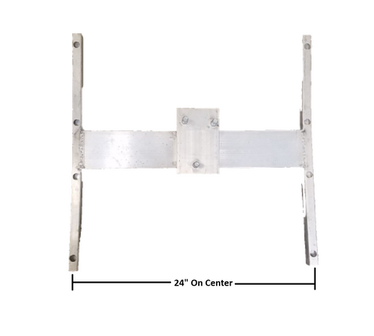 Aluminum H-Mount Spare Tire Carrier – 5×4.5 Bolt Pattern, 24? Stud Spacing Trailer Mount (STC-AH-24-KIT)