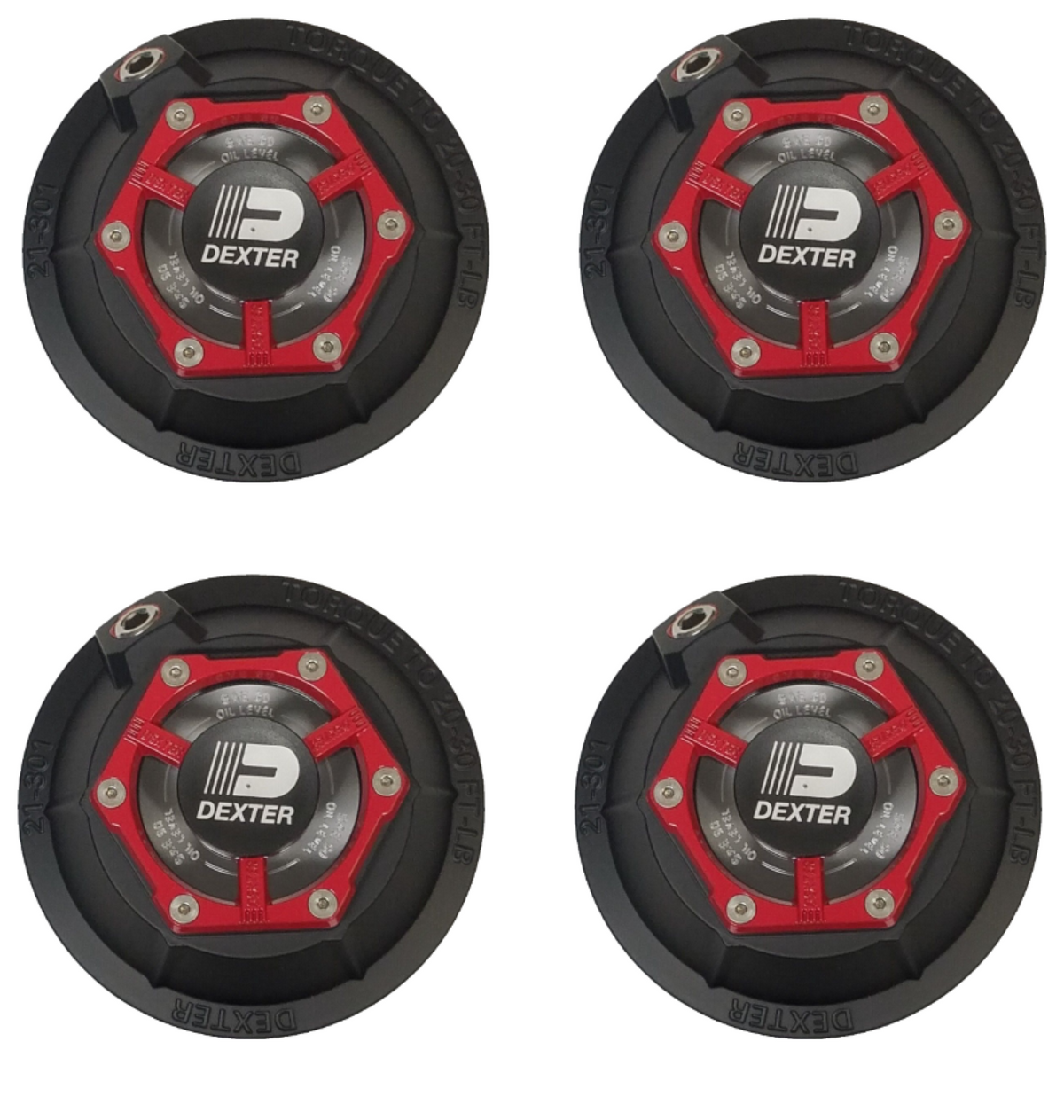 4 - Dexter FORTRESS 4" Diameter Aluminum 21-36 Oil Cap for 10-15,000 lb axles (K21-301-00-FOUR)