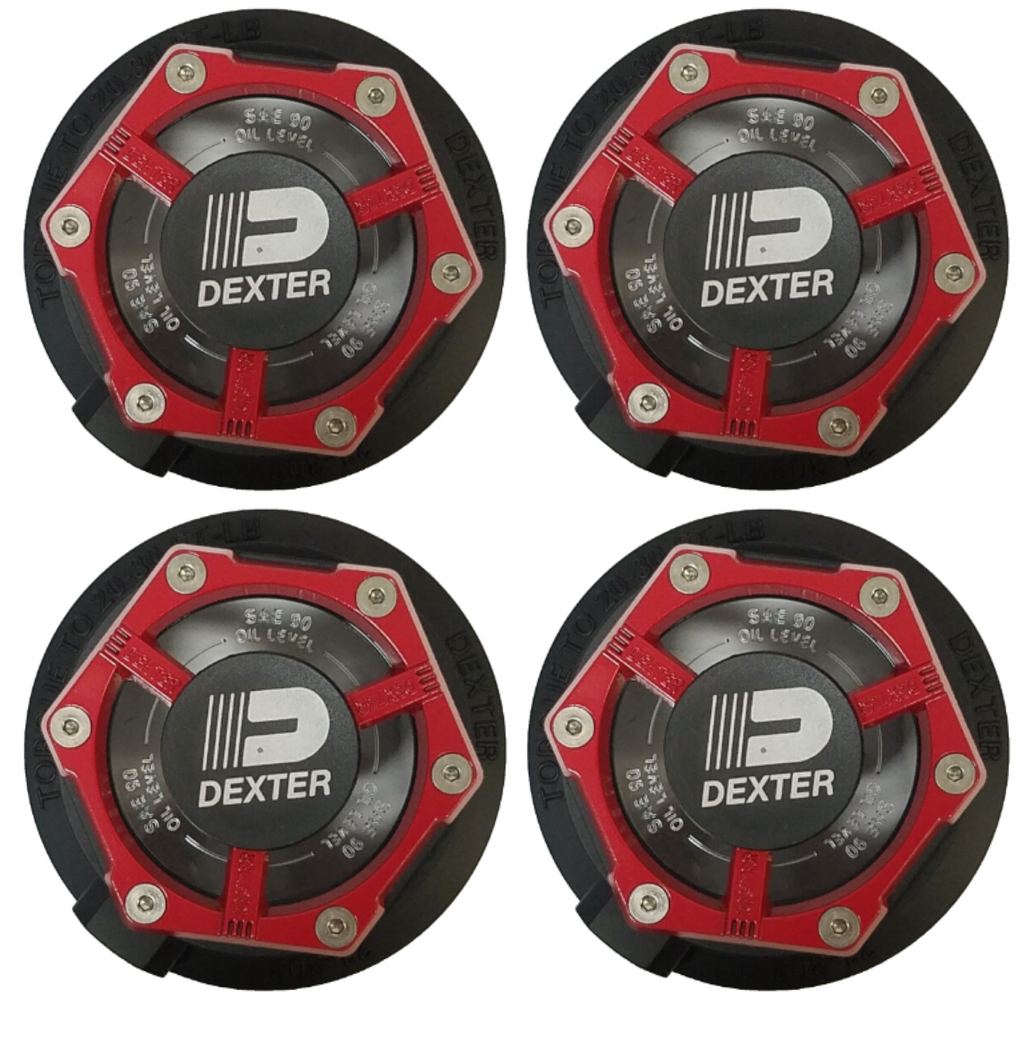 4 - Dexter FORTRESS 2.875" Diameter Aluminum 21-35 Oil Cap for 5,200-8,000 lb axles (K21-303-00-FOUR)