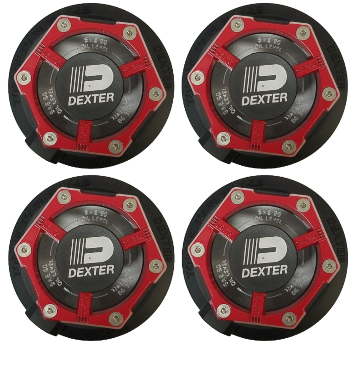 4 - Dexter FORTRESS 2.875" Diameter Aluminum 21-35 Oil Cap for 5,200-8,000 lb axles (K21-303-00-FOUR)