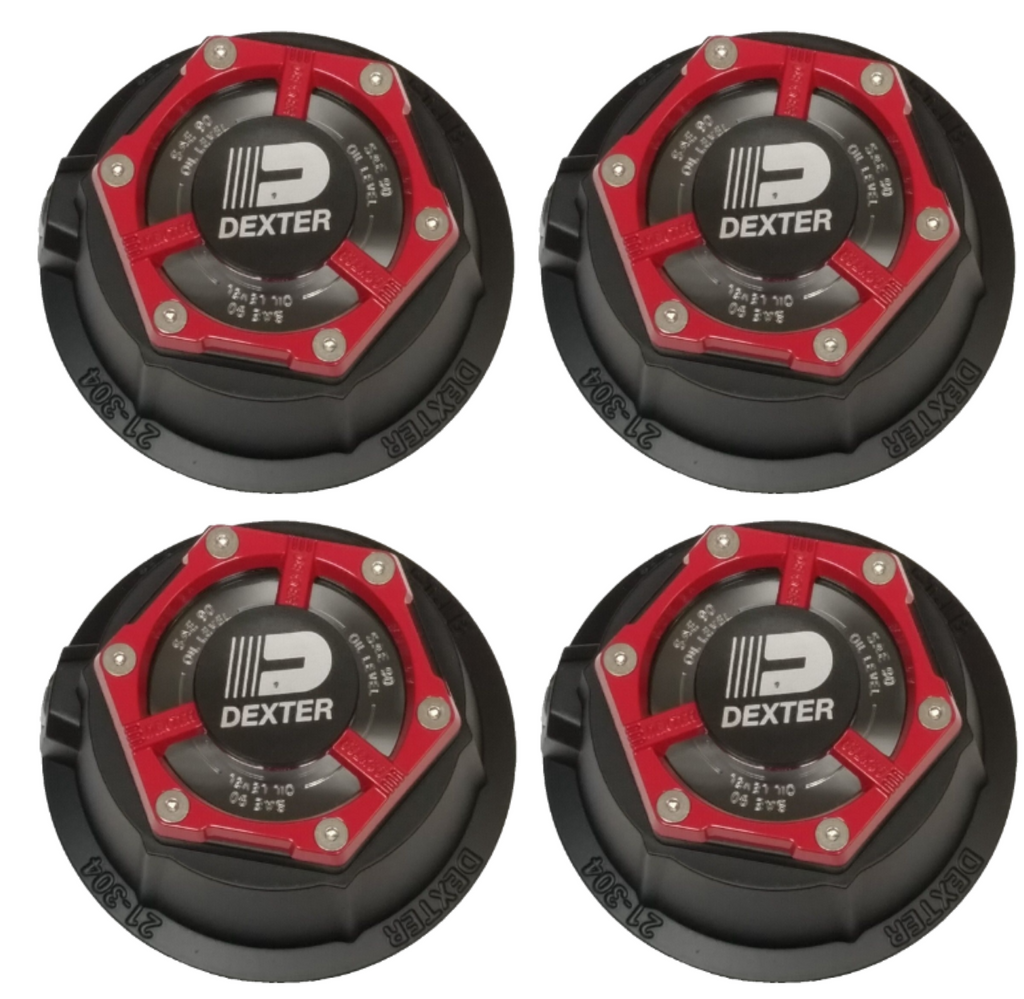 4 - Dexter FORTRESS 3.75" Diameter Aluminum Oil Cap for 10,000-16,000 lb axles (K21-304-00-FOUR)