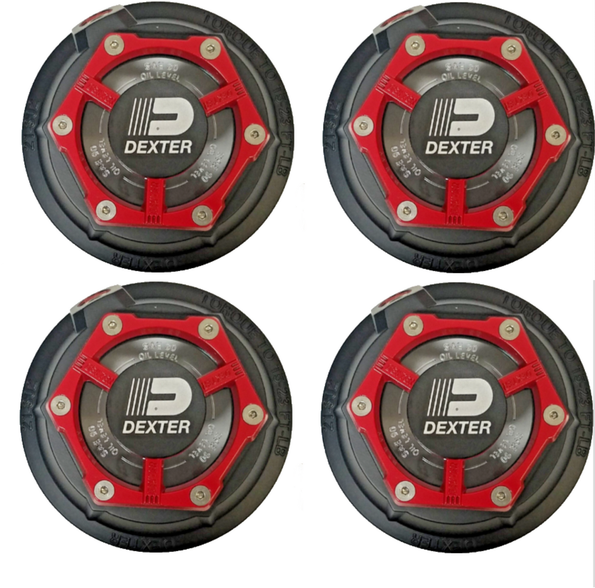 4 - Dexter FORTRESS 3.5" Diameter Aluminum 21-88 Oil Cap for 9-10,000lb axles (K21-302-00-FOUR)