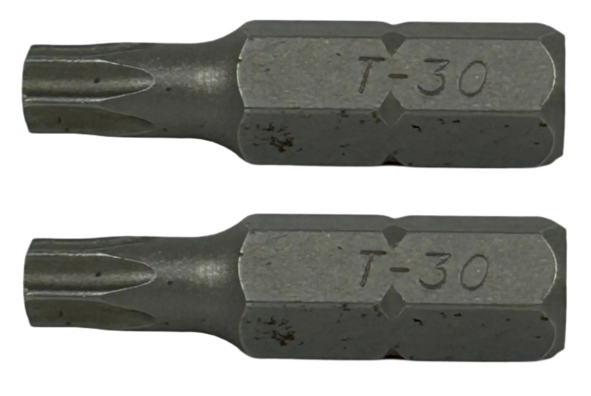 2- Torx Head Screwdriver Bits 1/4 in Hex Drive Head Deck 6 point Star Screw (T-30-LOTOF2)
