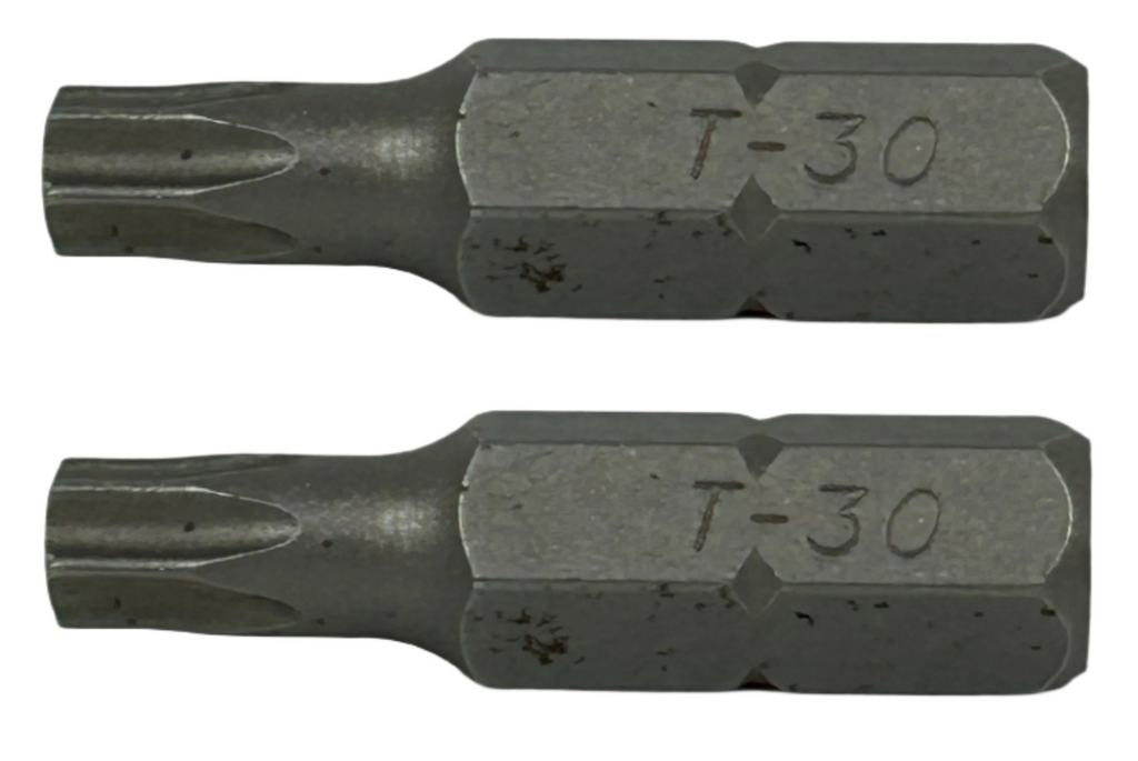2- Torx Head Screwdriver Bits 1/4 in Hex Drive Head Deck 6 point Star Screw (T-30-LOTOF2)