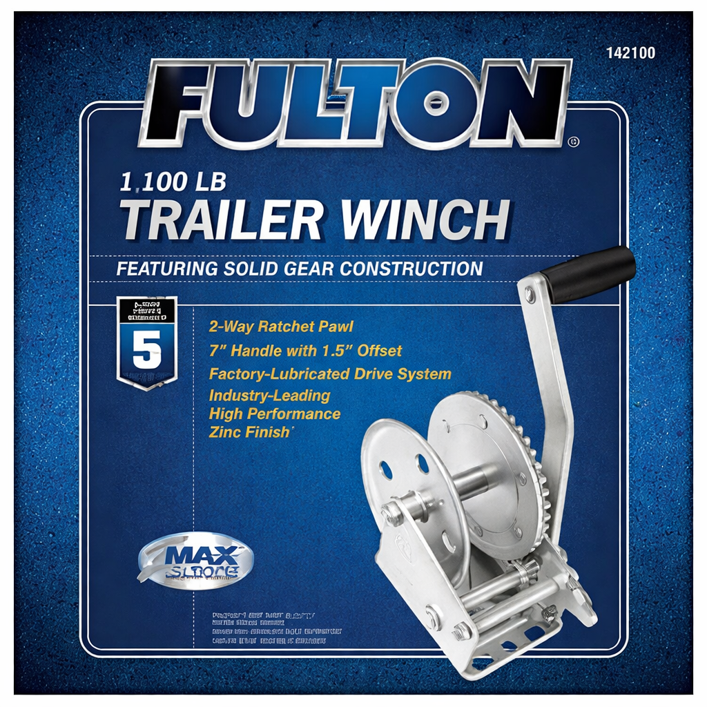 Fulton 1,100 lbs Single-Speed 2-Way Manual Boat Trailer Winch (T11000301)