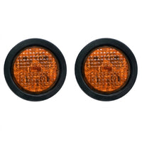 Two - 4" TecNiq Round LED Stop / Turn / Tail Lights - Amber / Amber (T40-AA0T-1-KIT-LOTOF2)
