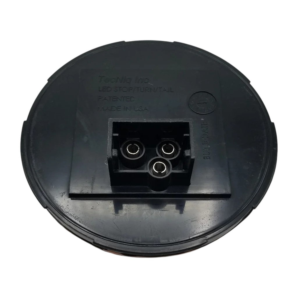 Two - 4" TecNiq Round LED Stop / Turn / Tail Lights - Amber / Amber (T40-AA0T-1-KIT-LOTOF2)
