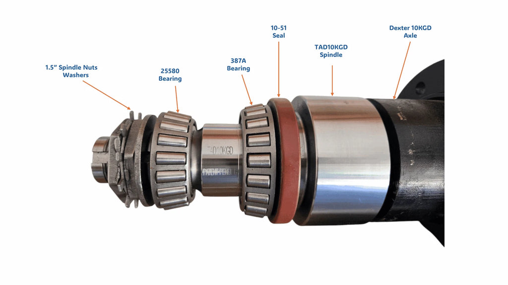 10,000 lb General Duty Axle Spindle — Fits Dexter 10K Axles (TAD10KGD)