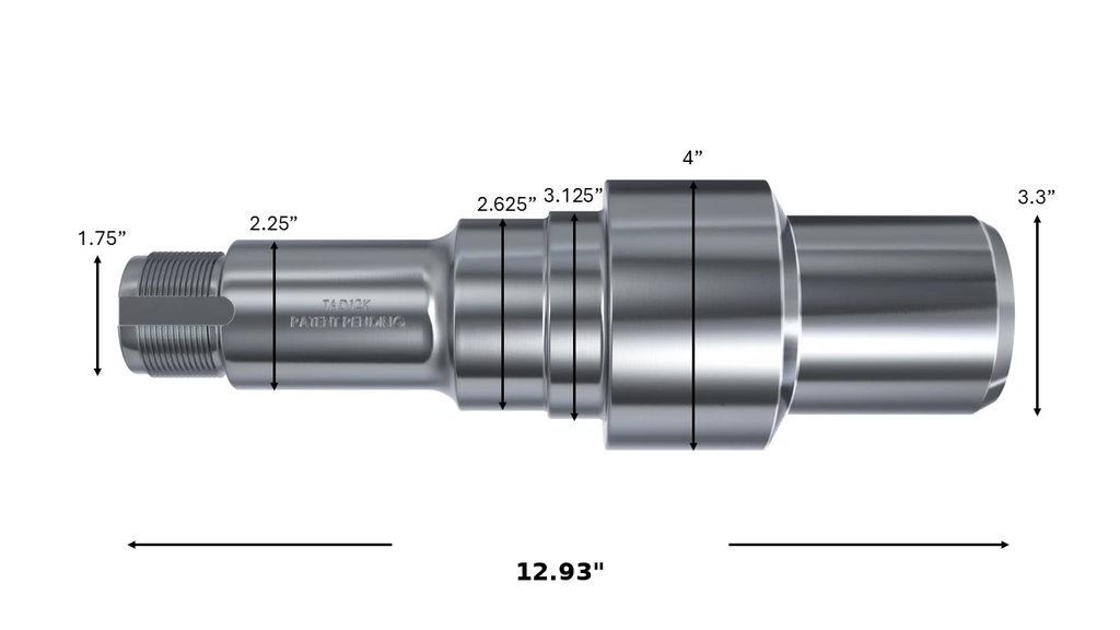TAD12K · 12,000 lb Heavy-Duty Axle Spindle — Fits Dexter 12K Axles (TAD12K)