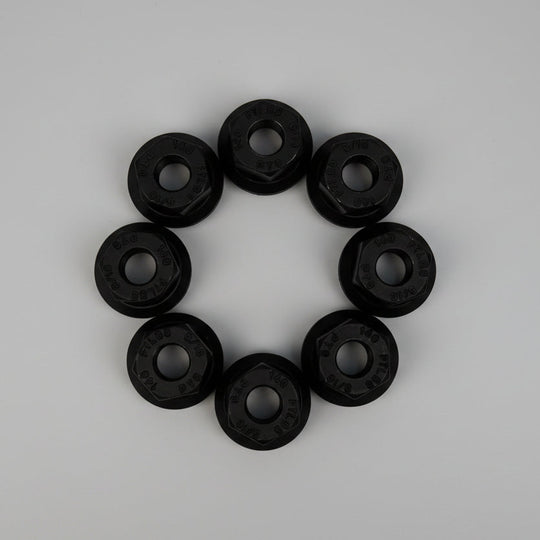 Swivel Flange Nuts – 9/16"-18 Thread, Pack of 8  Part Number: Swivel Flange Lug Nuts - (TASL-N916-LOTOF8)