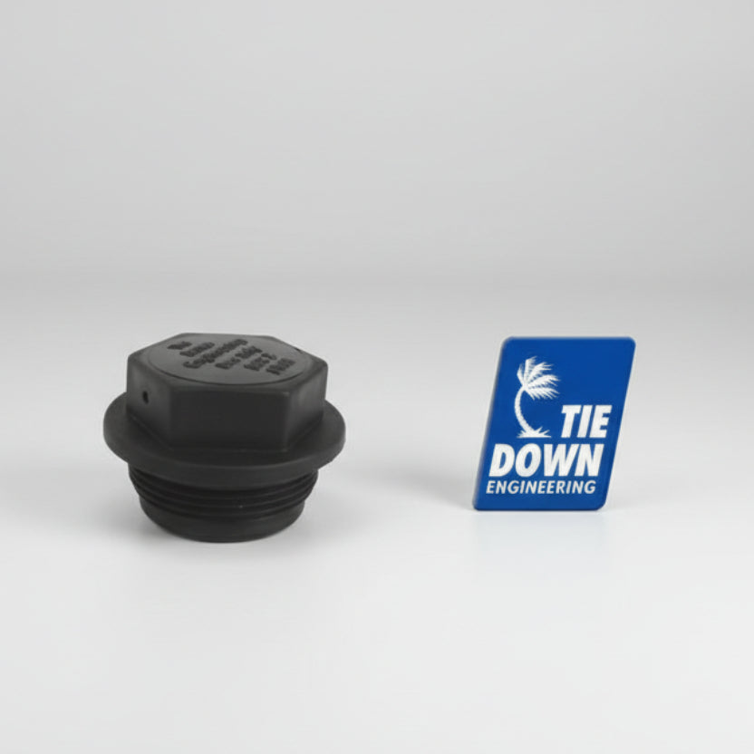 Master Cylinder Filler Cap, Tie Down, Fits Model 66, 1.25"-18 thread, 1" Wrench Size (TD48804)