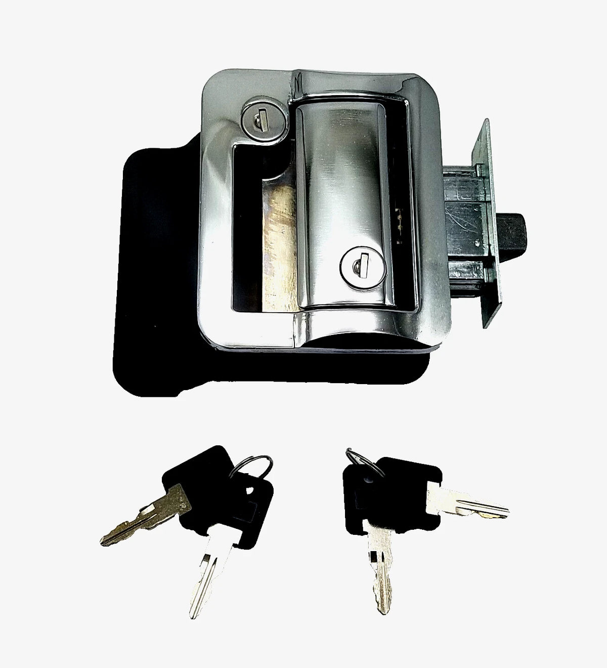 Jammy Cargo Trailer Door Lock w/4 Matching Keys, Chrome Plated (TDL01C)
