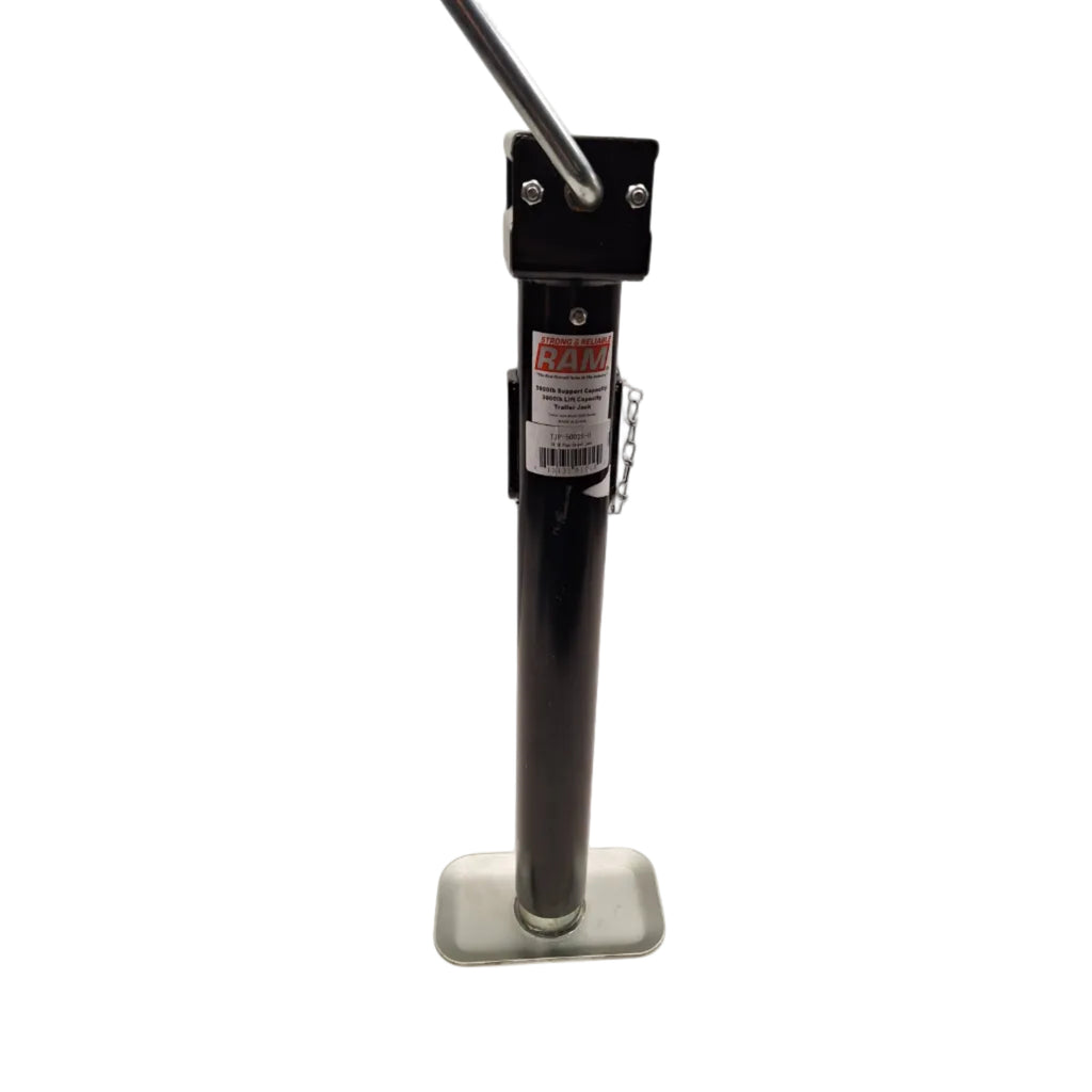 RAM 5000# Support Sidewind Pipe Mount Flip Up Jack Weld On 3000# Lift Trailer (TJP-5002S-B)