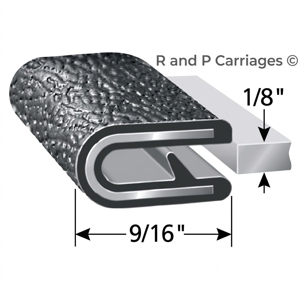1 FT - 1/8" Black Edge Trim Lok Camper Trailer RV Seal Lock Boat Vinyl (TS100B-8)