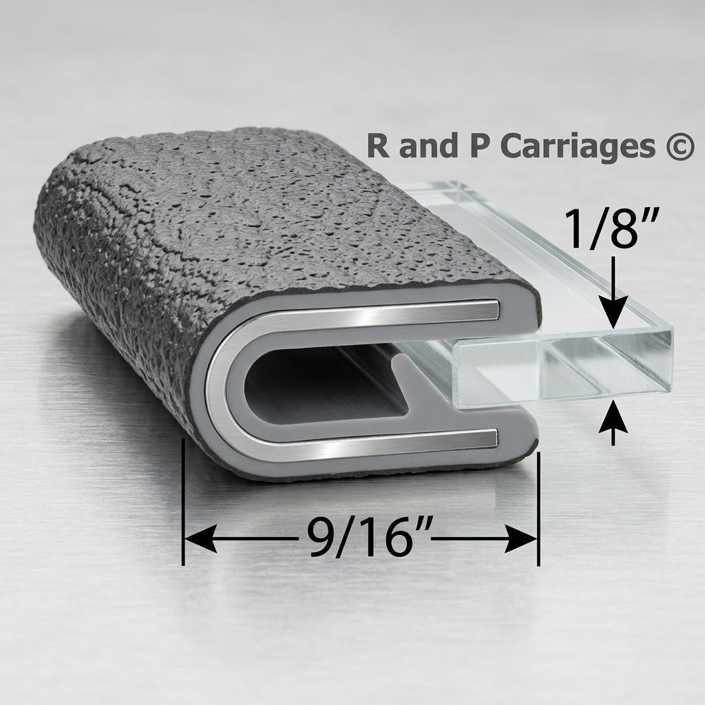 1 FT - 1/8" Gray Edge Trim Lok Camper Trailer RV Seal Lock Boat Vinyl (TS100G-8)